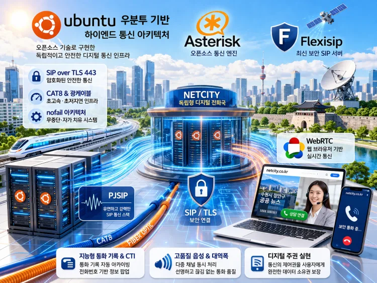 [미디어 기술 분석] 넷시티, 우분투 기반 ‘하이엔드 통신 아키텍처’ 구축… 오픈소스 엔진을 통한 디지털 주권의 완성